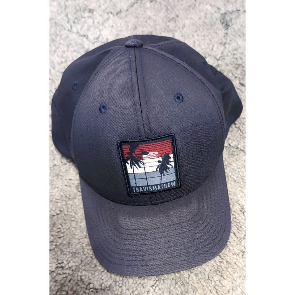 Travis Mathew Peak Performer Snapback Hat Golf Blue FlexFit